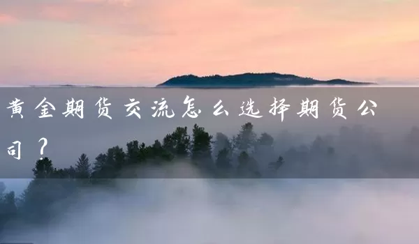 黄金期货交流怎么选择期货公司？_https://www.gzguangze.com_期货直播_第1张