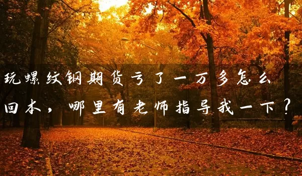 玩螺纹钢期货亏了一万多怎么回本，哪里有老师指导我一下？_https://www.gzguangze.com_期货交易所_第1张