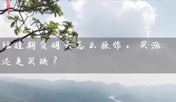 锰硅期货明天怎么操作，买涨还是买跌？_https://www.gzguangze.com_期货直播_第1张