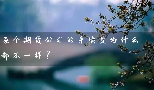 每个期货公司的手续费为什么都不一样？_https://www.gzguangze.com_中阳国际期货_第1张